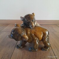 Antik Rosenthal porcelán játszó medvebocsok