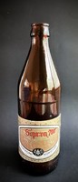 Sopron brewery beer bottle with retro label 1989