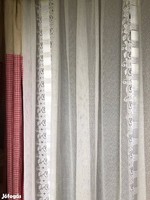 Curtain lace curtain interwoven with silk ribbon
