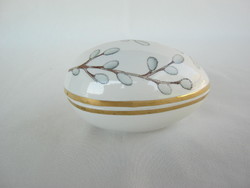 Retro ... Aquincum porcelain egg-shaped bonbonier with barka pattern