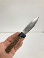 Régi vintage minőségi acélpengés kisméretű kés tokban