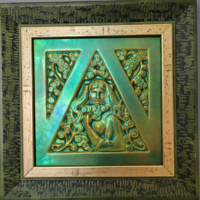 Rare Zsolnay art nouveau eosin glazed tile framed