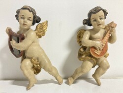 Zenélő puttó angyalka figurák párban