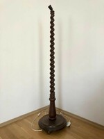 Retro colonial floor lamp, damaged, incomplete - Visegrád wood industry company/retro solid wood lamp