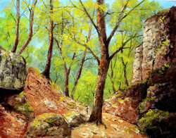 Lantos György: Sziklás völgy 40x50 cm