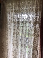 Lace curtain ready-made curtain, ecru, fringe at the bottom