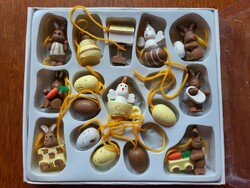 Húsvéti nyuszi tojás fa figura csomag dekoráció kellék
