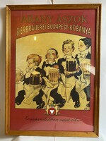 Sör plakát - Arany Ászok keretezve