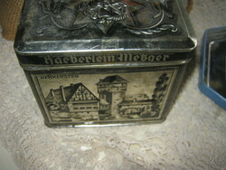 Nürnbergi   fémdoboz pléh doboz dómbor mintával