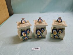 A0336 Casa Nova porcelán fűszeres edények 3 db 12 cm