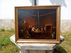 Madarász Gábor ismert festő "Borozgatók" című nagyméretű olaj festménye galériából.