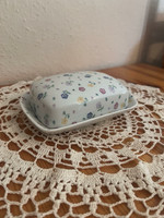 Porcelain butter dish with flower pattern