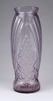 1I306 mid century pressed glass vase 18.5 Cm