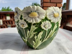 Art Nouveau majolica vase, damaged