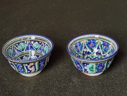 Hand-painted authentic Uzbek teacups with palmette decoration