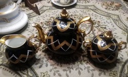 BIEDERMEIER porcelán  MESÉS KÁVÉS SZERVÍR: kanna kiöntő cukortartó - Art&Decoration