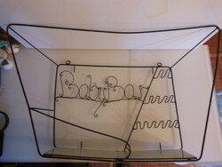 POLC + POHÁRTARTÓS  - 71 x 42 x 20 cm - FÉM - RETRO - EGYEDI - OSZTRÁK - HIBÁTLAN
