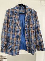 Blue and brown jacket elegant blazer top