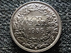 Svájc .835 ezüst 1/2 Frank 1956 B (id41705)