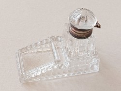 Üveg tintatartó mini íróasztalkellék