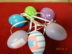 Spotted, striped, rubber Easter eggs, six pieces. Jokai.