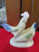 German, Germany Lippelsdorf poultry couple porcelain figure. 13 Cm.