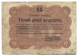 15 tizeöt pengő krajczárra 1849 2.