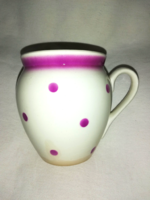 Large granite polka dot mug, pot-bellied mug, farmhouse, cellar decoration