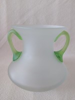 Industrial artist large, 3 kg! Acid-etched glass vase, flawless 20 cm