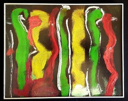 Abstract painting with bittersweet sign