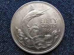 Bahamas ii. Elizabeth (1952-) .800 Silver 50 cents 1966 (id62532)