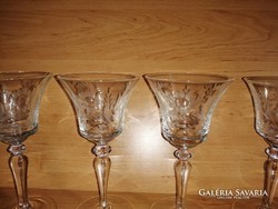Talpas metszett üveg pohár 4 db egyben 16 cm (po-4)
