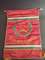 Élenjáró szakasz kommunista hímzett selyem emlék zászló - EP
