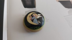 (K) small painted stone with angel
