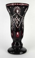 1N140 old burgundy polished glass vase 28 cm