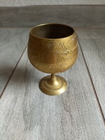 Rézszínű antik ezüstözött pohár (9,7x6,5 cm)