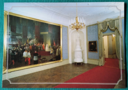 Gödöllő, Koronázási kisterem, Ferenc József koronázása, festmény postatiszta képeslap