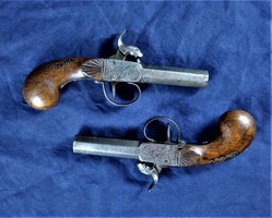 A pair of very rare, antique, front-loading pistols, approx. 1820!!!