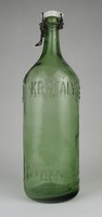 1N154 Antik porceláncsatos KRISTÁLY LUKÁCSFÜRDŐ üveg palack 33.5 cm