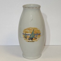 Hollóházi porcelán váza- Balaton képpel