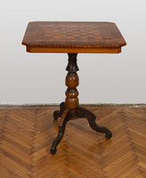 Biedermeier style chess table - with inlaid decoration