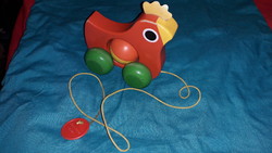 Retro very nice wooden toy pullable rolling chick perfect condition 16 x 16 cm according to the pictures