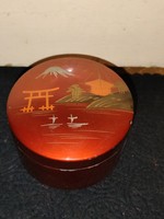 Japán lakk dobozka, 6 db pohár alátéttel