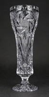 1N166 Csiszoltüveg talpas kristály váza 20.5 cm