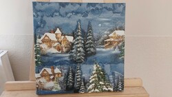 (K) fairytale winter landscape relief print 30x30 cm
