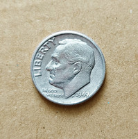 USA ezüst One Dime, 10 cents 1949