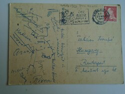 H33.3  FRADI FTC  focicsapat által aláírt képeslap  küldve 1967-ben Dániából, Takács Józsefnek