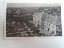 D196168  Abony - madártávlatból -Városháza  - Juhász Ferenc boltja  -eredeti fotólap 1940k