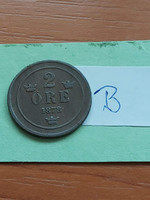Sweden 2 öre 1876 bronze, ii. Oscar #b