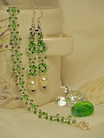 Handmade crystal set in green